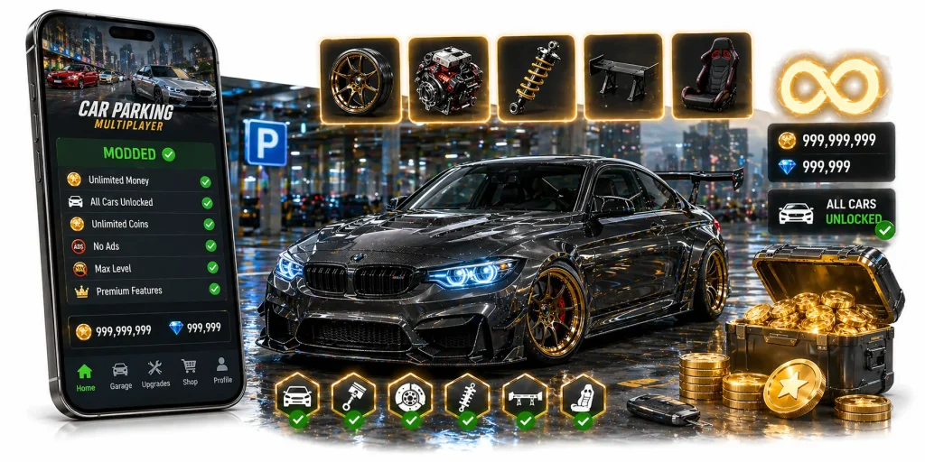 car parking multiplayer modded 2026 with unlimited money unlocked cars and enhanced gameplay features