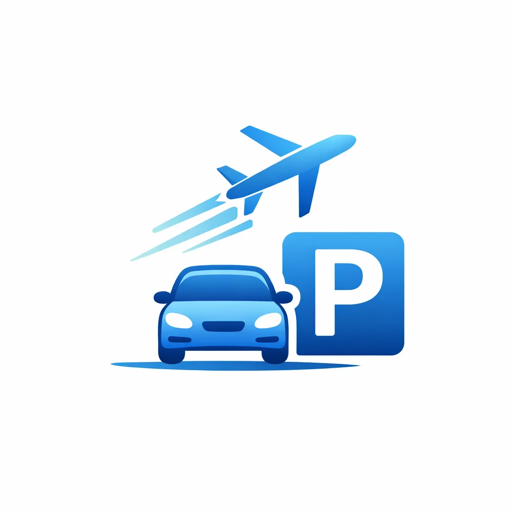 airport parking icon with airplane and parking symbol for travel and preflight parking