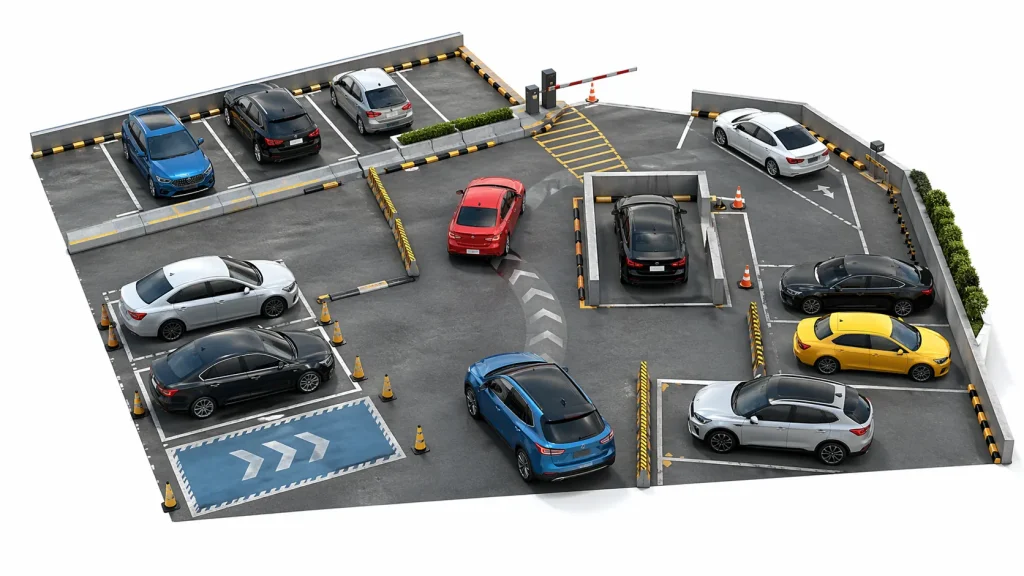  cars parking games online with multiple cars in parking area 