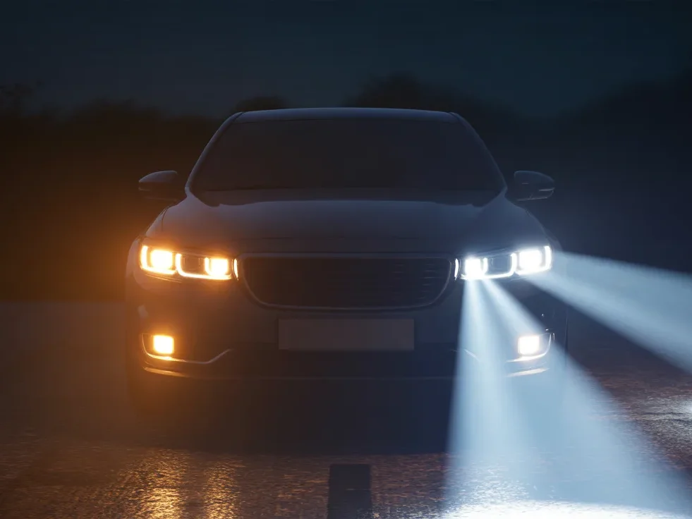 parking lights vs headlights brightness comparison
