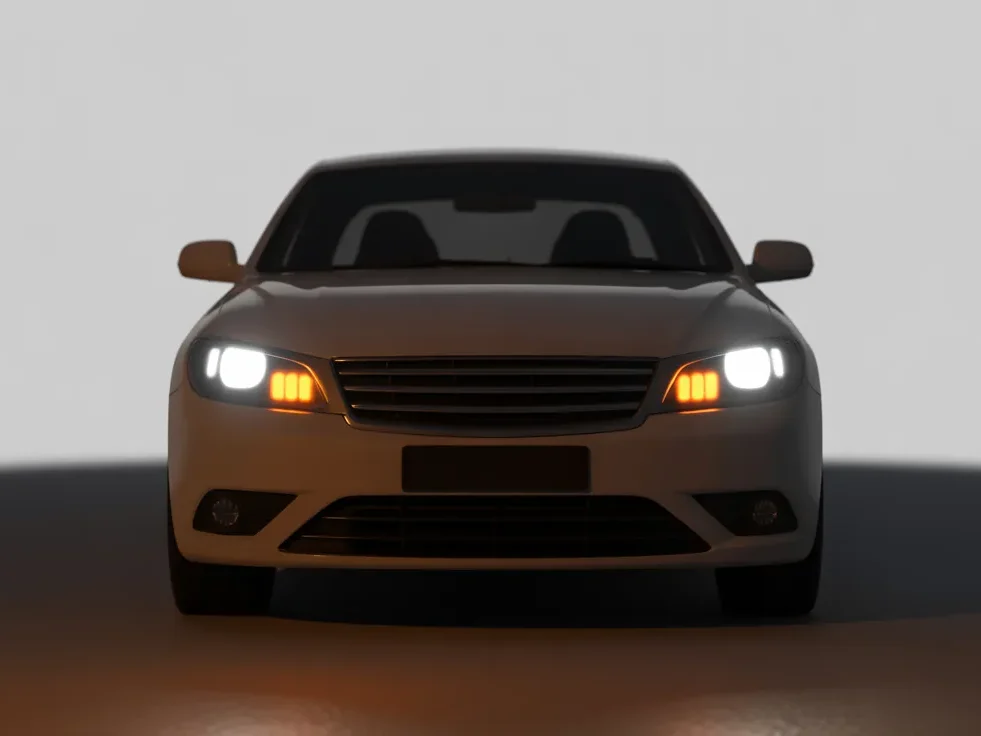 car parking lights front view low intensity vehicle lighting
