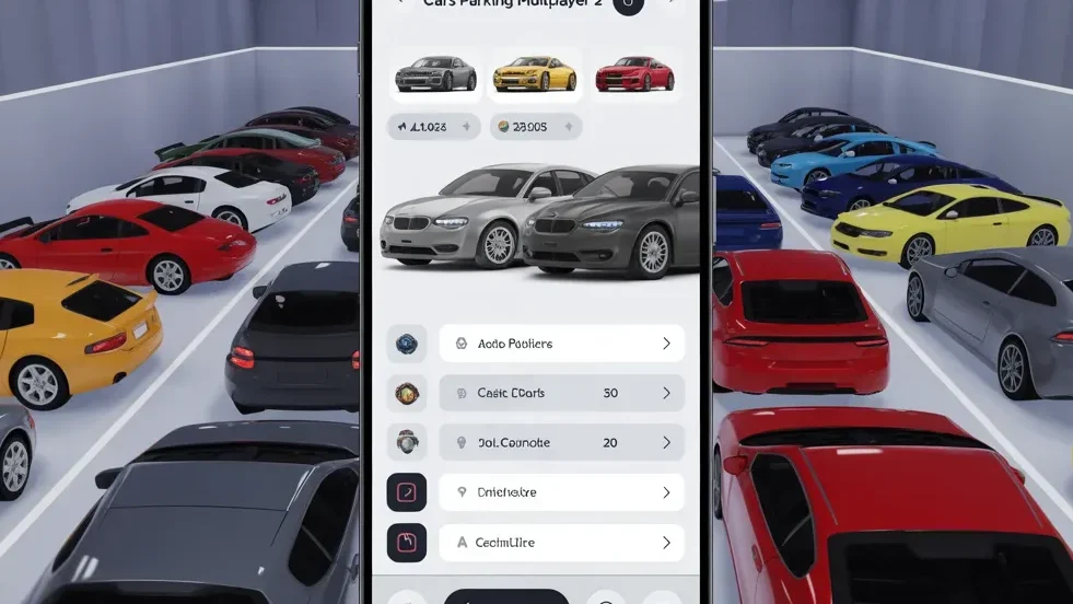 cars parking multiplayer 2 car garage and vehicle selection

