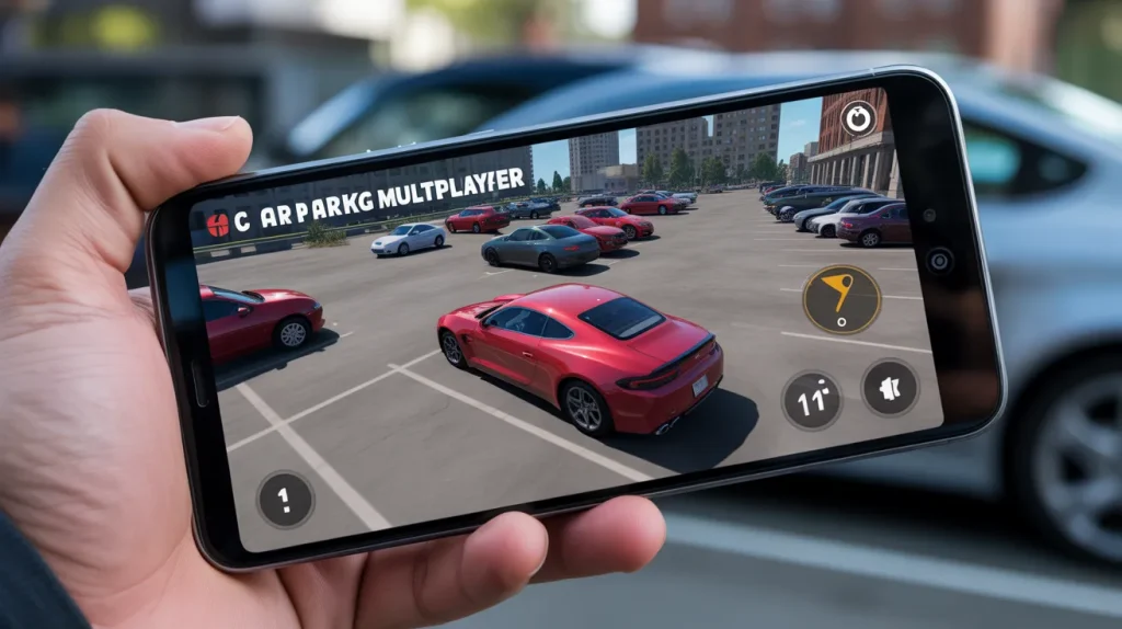 car parking multiplayer android gameplay showing parking mission