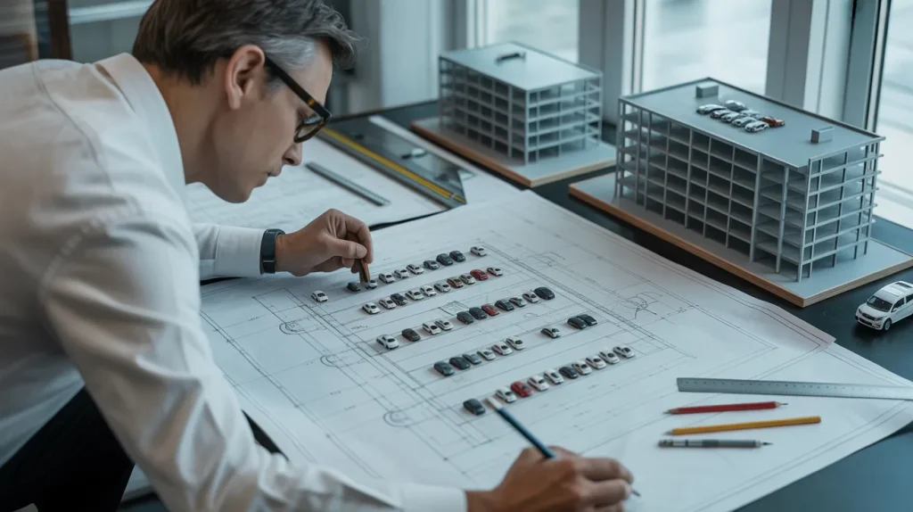 cars parking garage planning and design blueprint