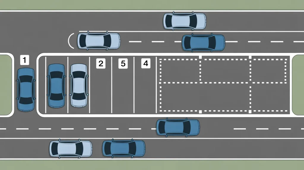 perpendicular parking layout plan with 90 degree parking spaces