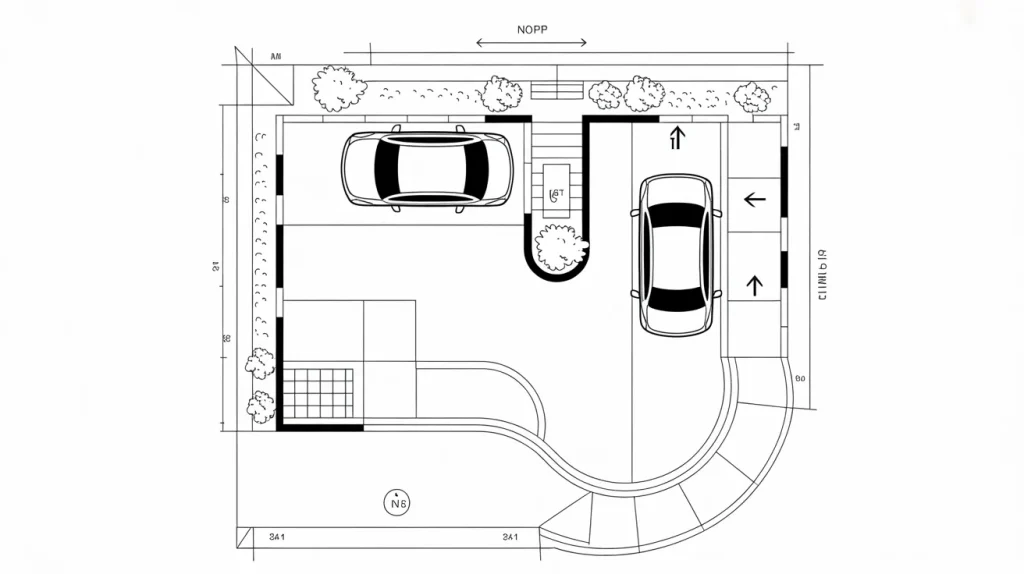 residential car parking plan for house driveway parking layout