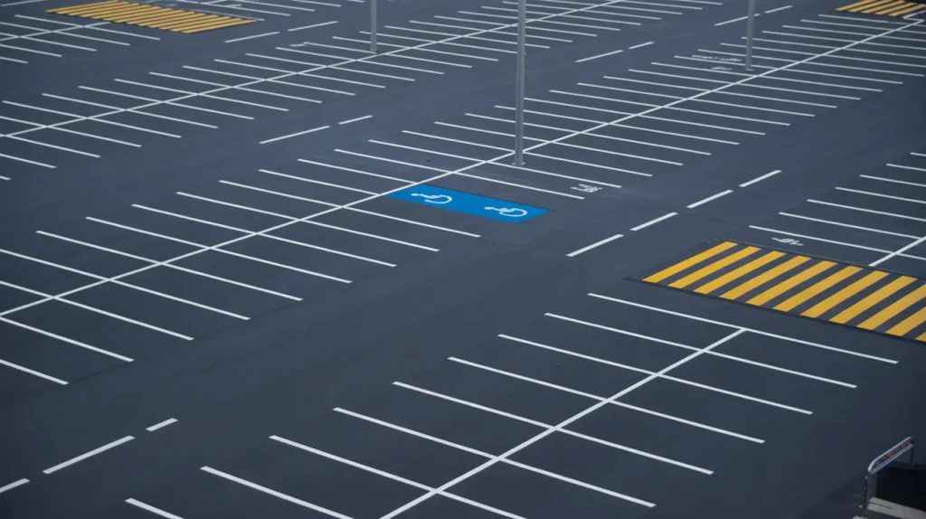 efficient car parking plan design with safe driving lanes and parking spaces