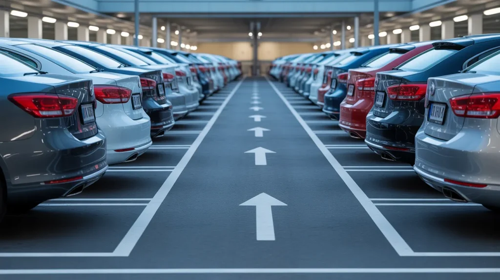 car parking space design showing organized vehicle parking