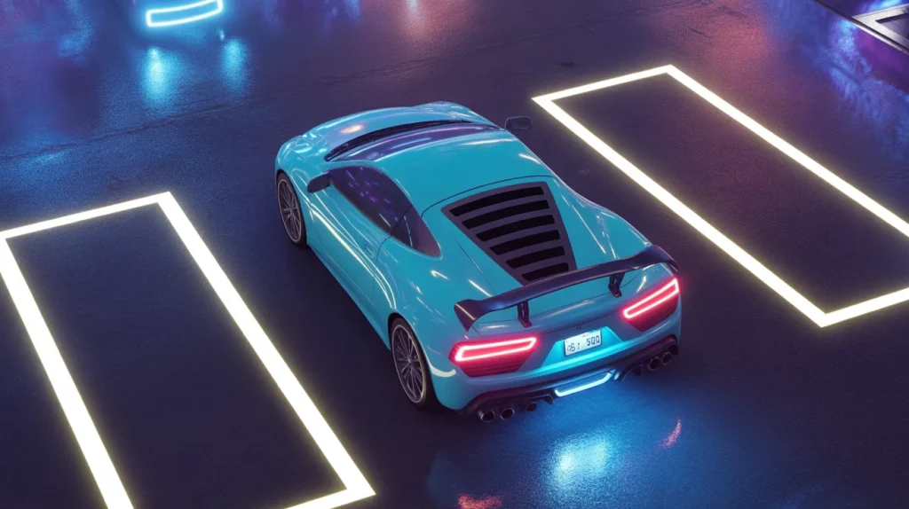 parking fury online car parking game gameplay with neon lights