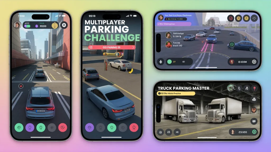 types of car parking games 3D multiplayer truck parking
