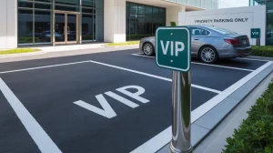 Priority parking access with dedicated reserved parking spaces