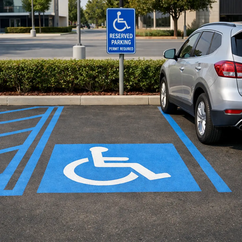 Preflight airport parking area with organized car spaces, travelers parking vehicles near airport terminal, showcasing smart and stress-free preflight airport parking experience