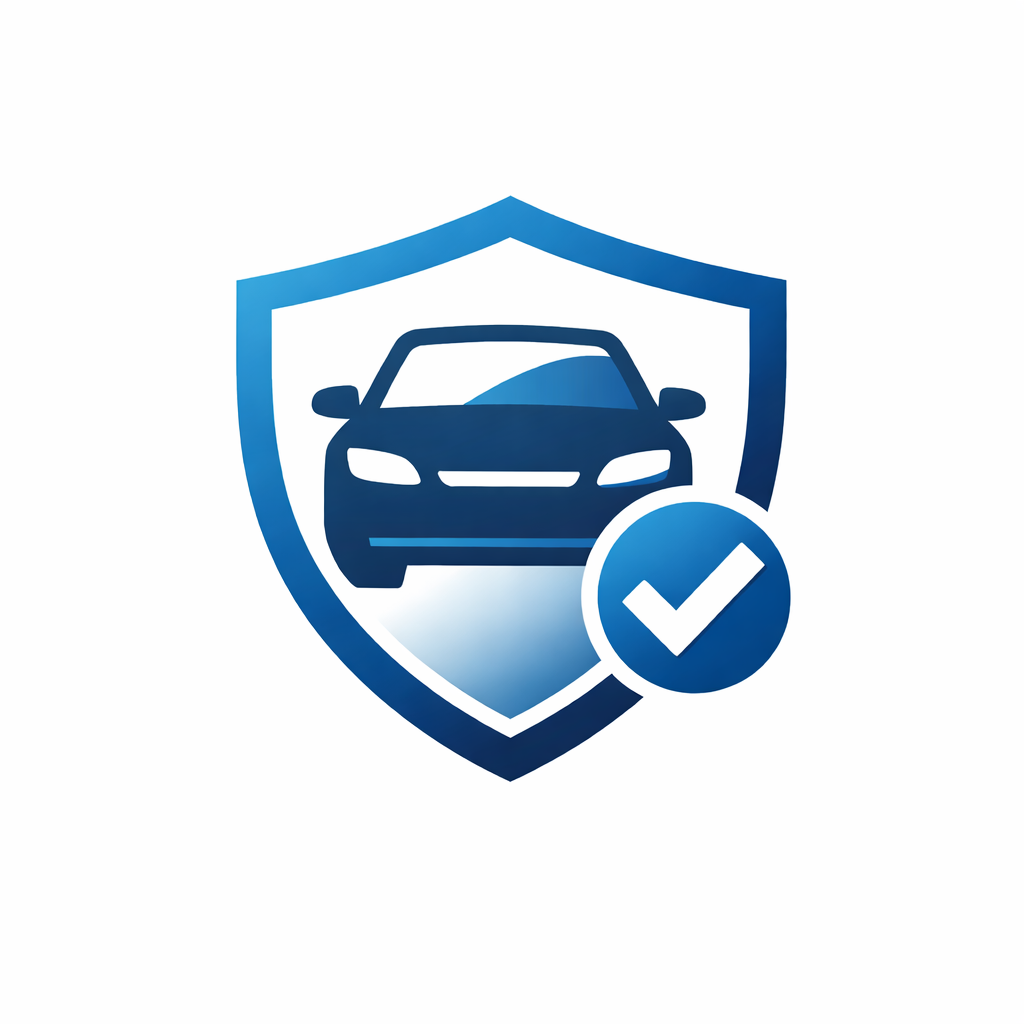 Car safety shield with checkmark