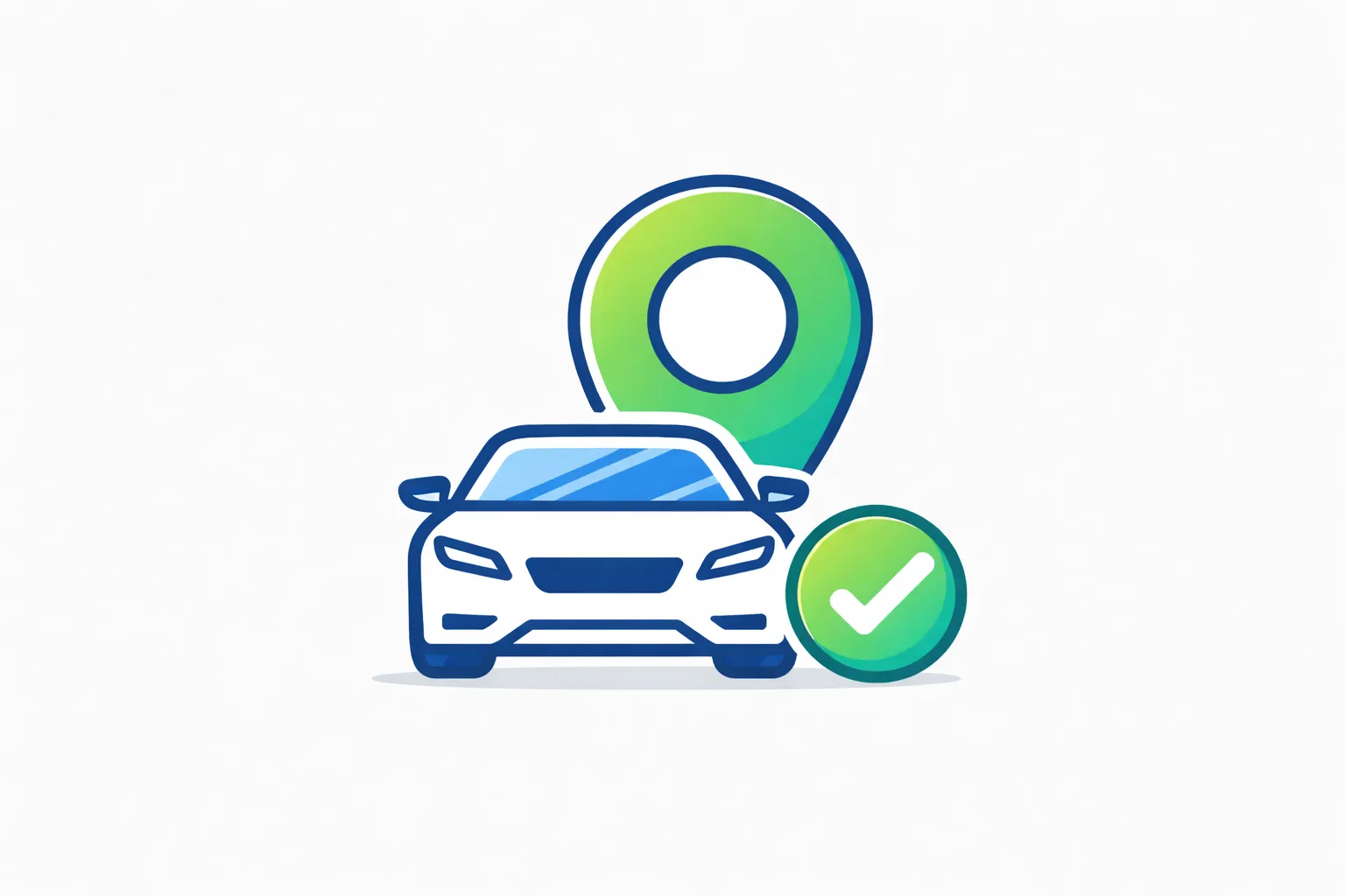 convenient parking icon with car and location pin symbol