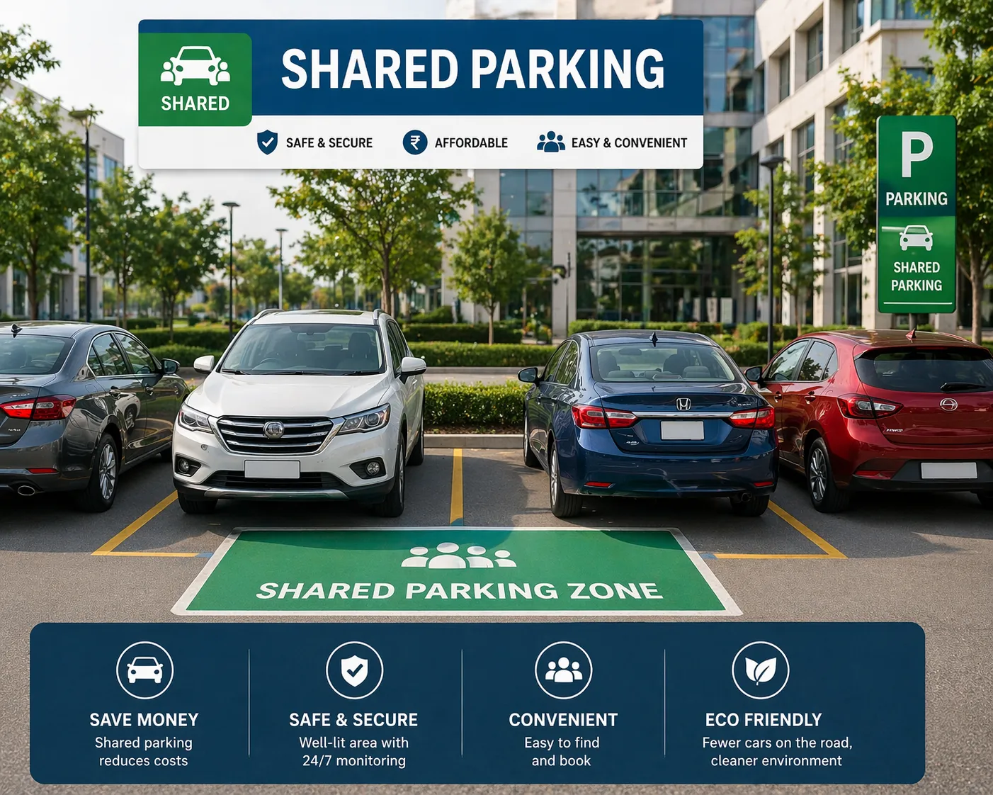 shared parking spaces for affordable long term parking near me
