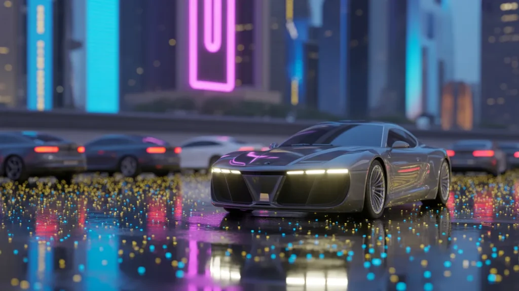 Car parking multiplayer apk download for android latest version guide 2026 with glowing cars and multiplayer driving scene